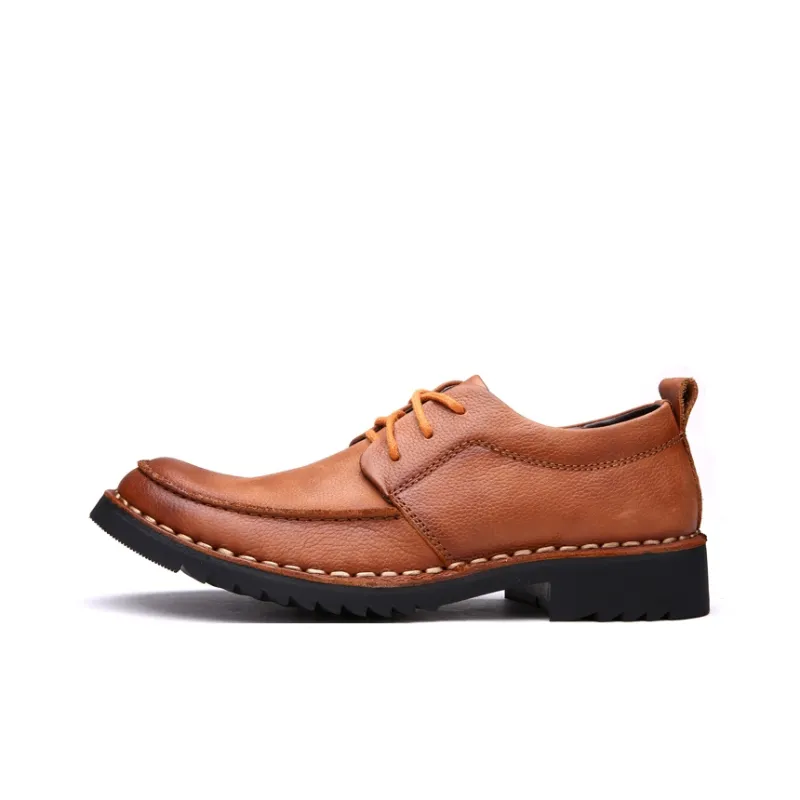 Laoks Men's Casual Shoes Men Low Top Brown/Black-1