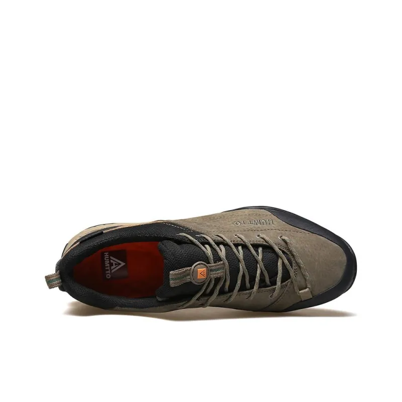 HUMTTO Pig Leather Water Repellent Cushioning, Slip Resistant, And Abrasion Resistant Low Top Outdoor Shoes Khaki-2