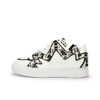 KARLIE KELLER Anti-Slip Wear-Resistant Low-Top Skateboard Shoes Men's Black White