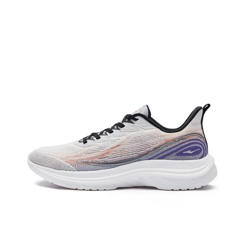 Erke Anti Slip And Wear Resistant Breathable Low Top Running Shoes Men's Gray Purple-0