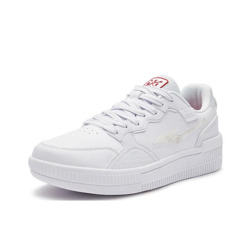 Erke Latte Low Top Skateboard Shoes Men's White Red-1