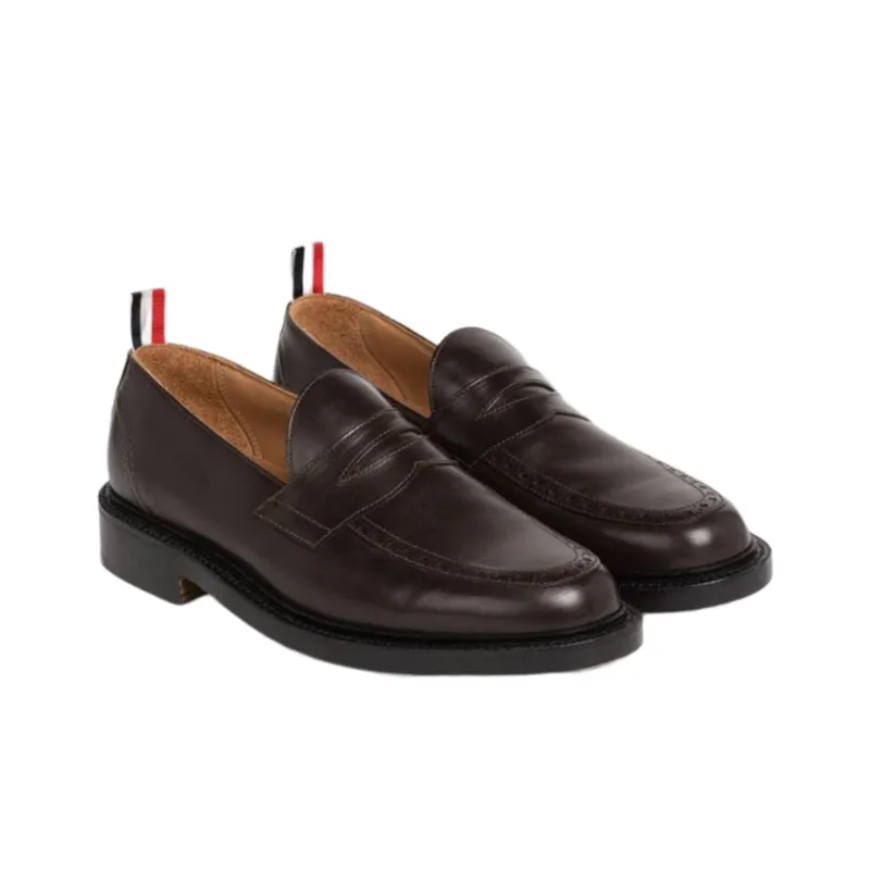 THOM BROWNE Varsity Slip-on Penny Loafers-2