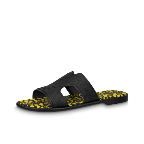 Yayoi Kusama X LOUIS VUITTON Slide Slippers Men Black/Yellow