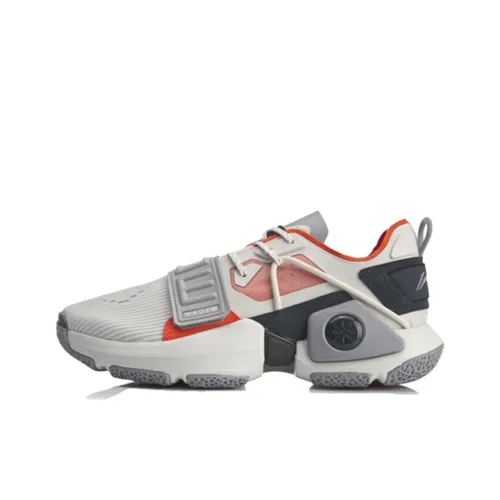 LiNing Wowtr Cushioning Anti Slip And Wear Resistant Low Top Basketball Shoes Men's White Gray