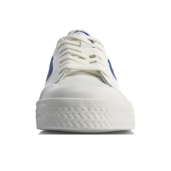 LiNing Wave Anti Slip And Wear Resistant Lightweight Low Top Skateboard Shoes Men's White Blue-3