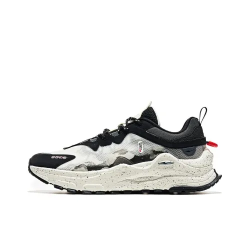 Erke Morning Mist Evening Mist Anti Slip Wear Resistant Low Top Sports Casual Shoes Men's Black White