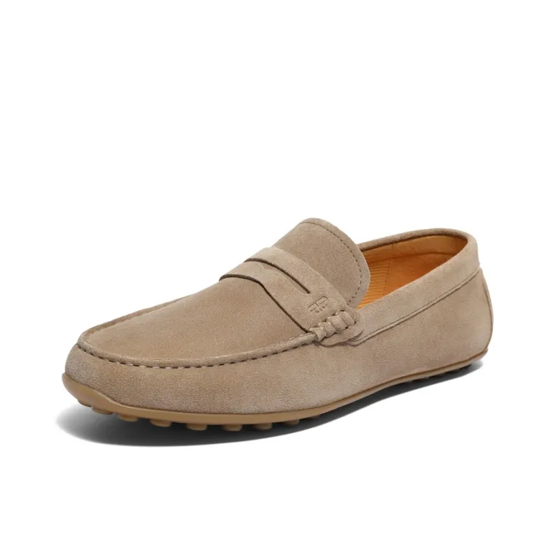 BELLE Gommino Loafers Men's Yellow, Gray-6