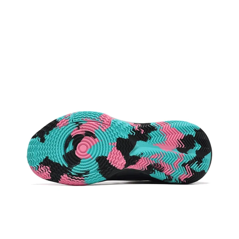 Warrior Mid Top Vintage Basketball Shoes Unisex Black Rose Red-5
