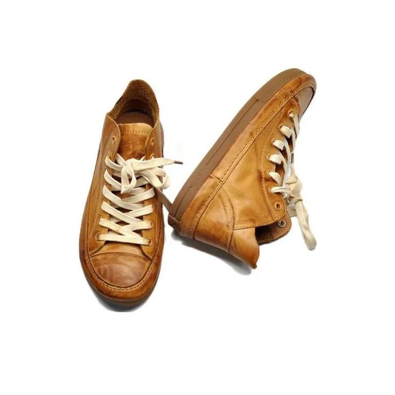 ARTMU Skateboard Shoes Women's Low Top Red/Yellow Brown/Leather Pink-4