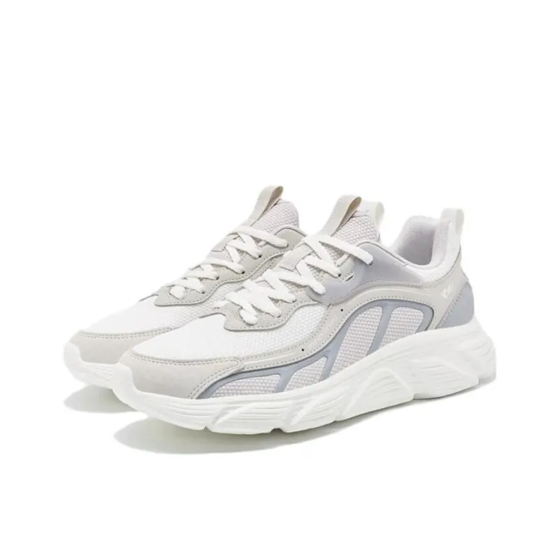 XTEP Slip Resistant, Abrasion Resistant, Rebound Resistant Low Top Running Shoes Men's White Gray-1