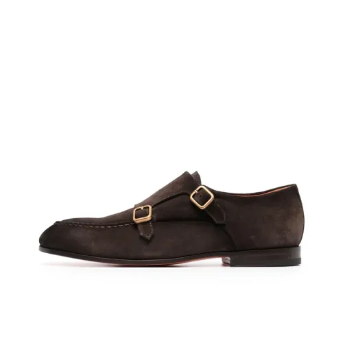 Santoni Decorative-buckle Leather Monk Shoes