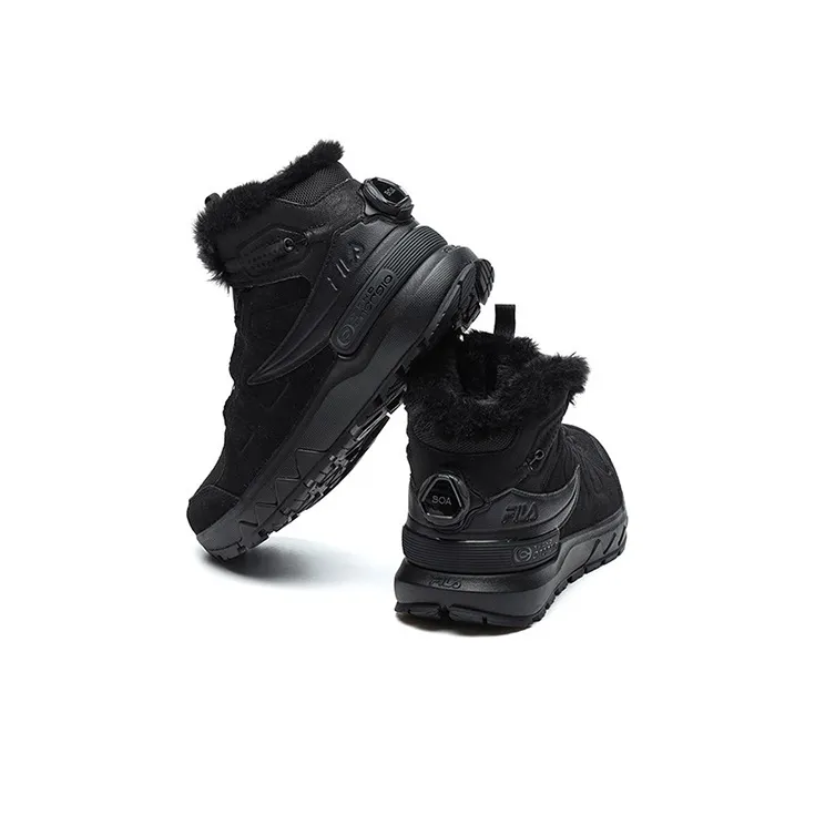 FILA LYNX TERRAIN BOA Cushioning Anti Slip And Wear Resistant High Top Running Shoes Women's Black-4