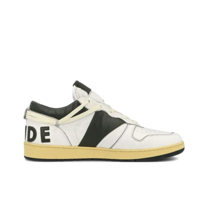 RHUDE Stylish Skateboarding Shoes Men's White Green-1