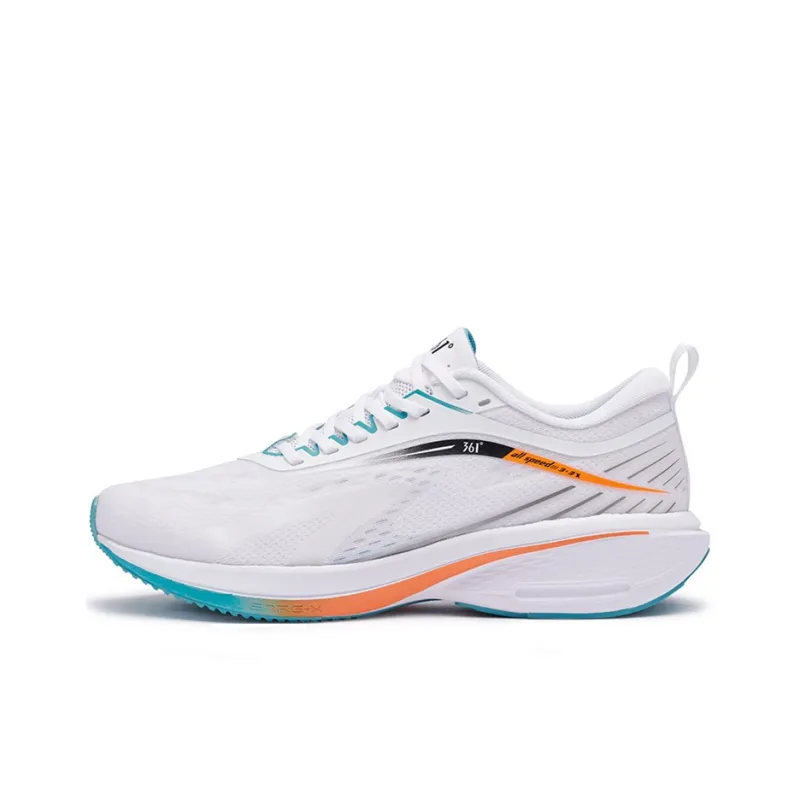 361° Cushioned Breathable Slip-Resistant Low-Top Running Shoes Men's White Green-0