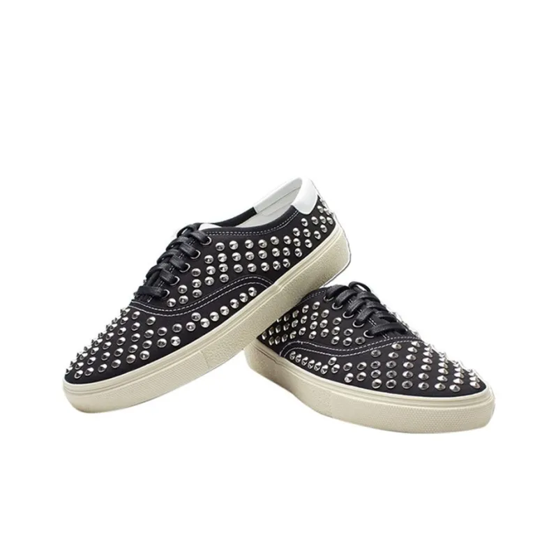 SAINT LAURENT Low Top Stylish Skateboarding Shoes Men's Black-4