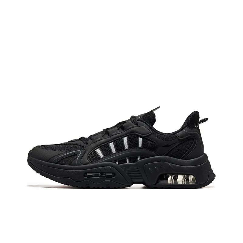 Erke Shock Absorbers With Slip Resistant And Abrasion Resistant Properties Low Top Running Shoes Men's Black-0