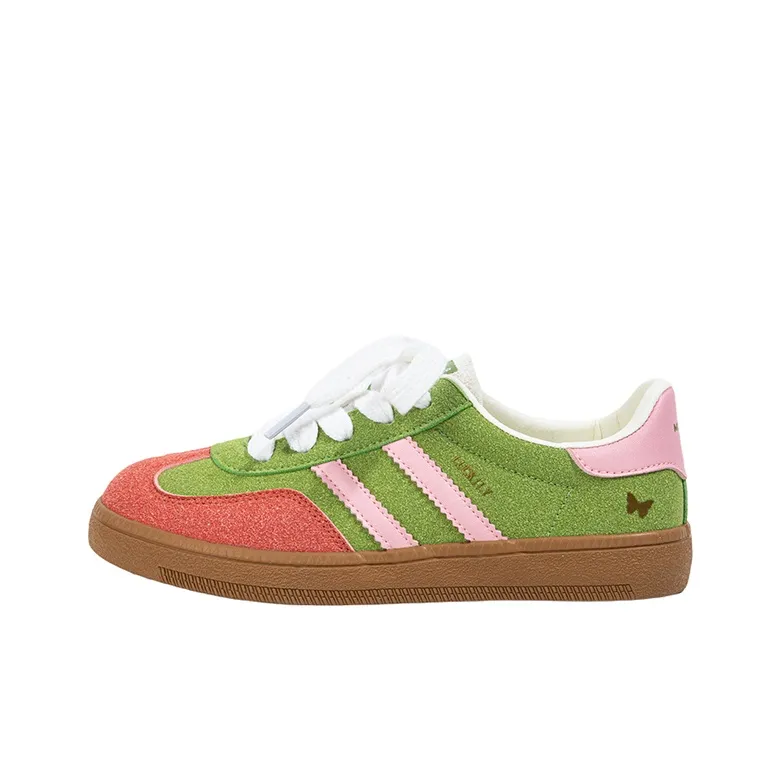 MINGKUANG Skateboard Shoes Women's Low Top Ice Cream/Cream/Grape Purple/Watermelon Red-15