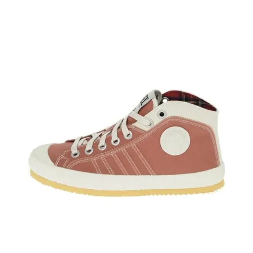 DIESEL Canvas Shoes Men High-Top Orange/White