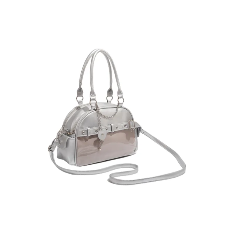 HACIN PU Handbag Regular Women's Silver-2