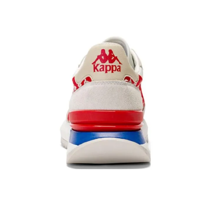 Kappa Cushioning, Slip Resistant, And Abrasion Resistant Low Top Casual Shoes Unisex White Red-2