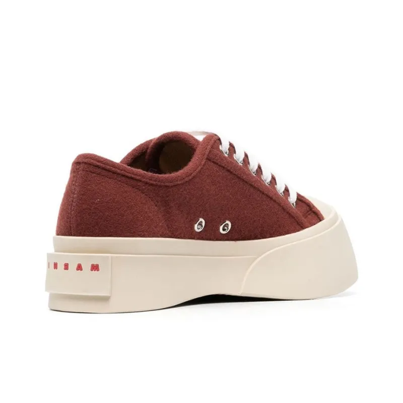 MARNI Low Top Stylish Skateboarding Shoes Women's Burgundy-4