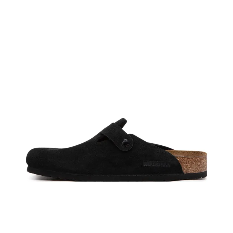 Birkenstock Boston Soft Footbed Suede Black Women's-0