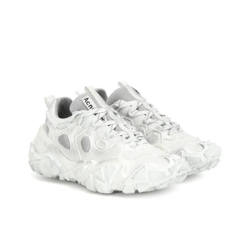 Acne Studios Bolzter W Tumbled Anti Slip And Wear Resistant Breathable Low Top Casual Shoes Women's White-3