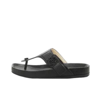 LOEWE Logo plaque Leather Flip Flops