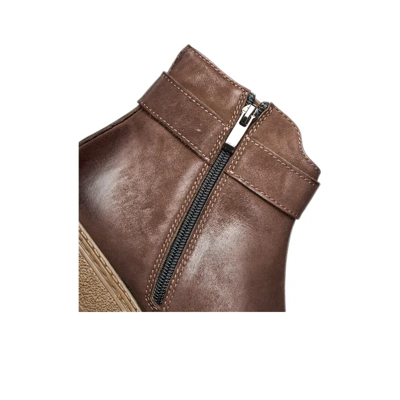 MANSA Chelsea Boots Short British Vintage Fashion-9