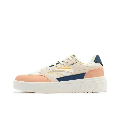 361° Joy Anti-Slip Wear-Resistant Low-Top Skateboard Shoes Women's White Orange Blue