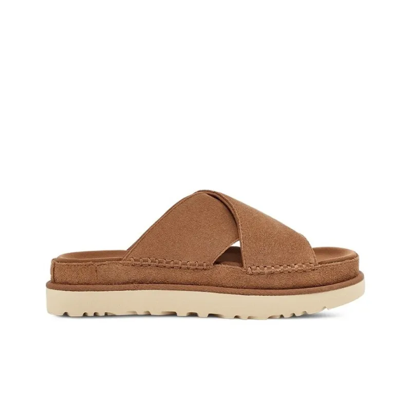 UGG Goldenstar Cross Slide 'Chestnut' Women's-1