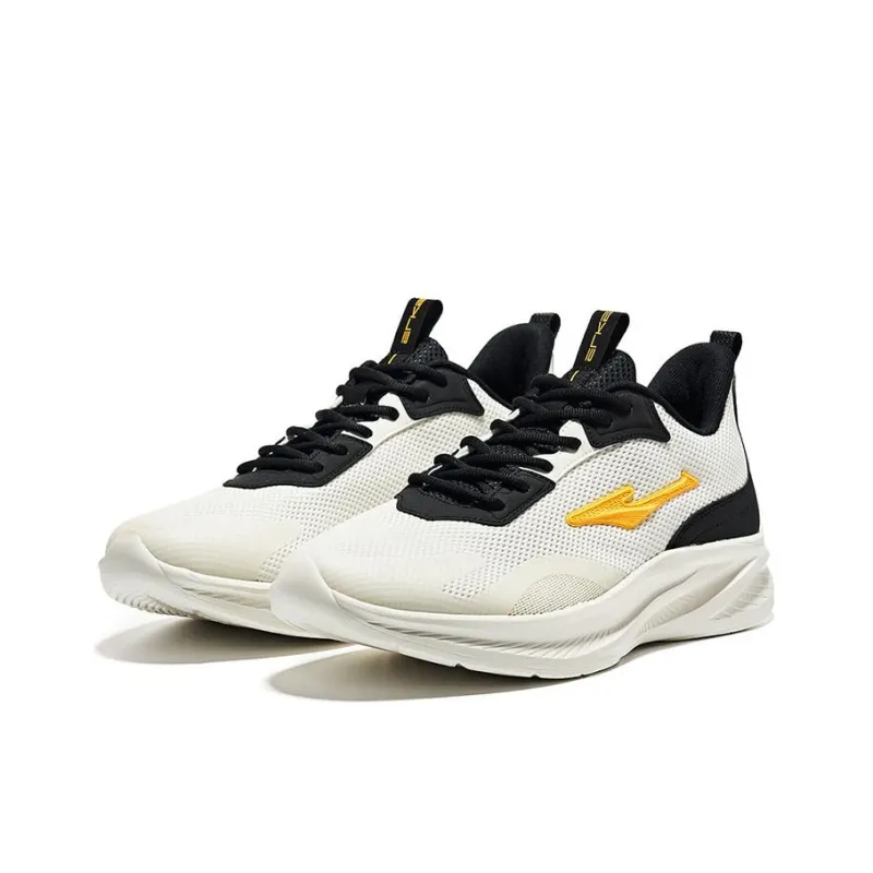 Erke Cushioning Anti Slip And Wear Resistant Low Top Running Shoes Men's White Black-2