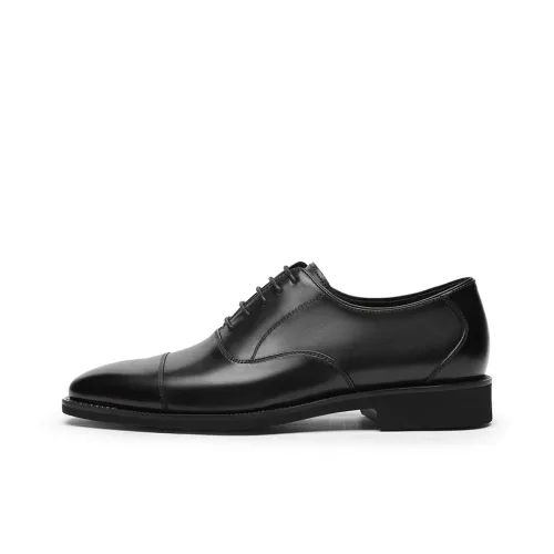 GOLDLION Dress Shoes Men Low-Top Black