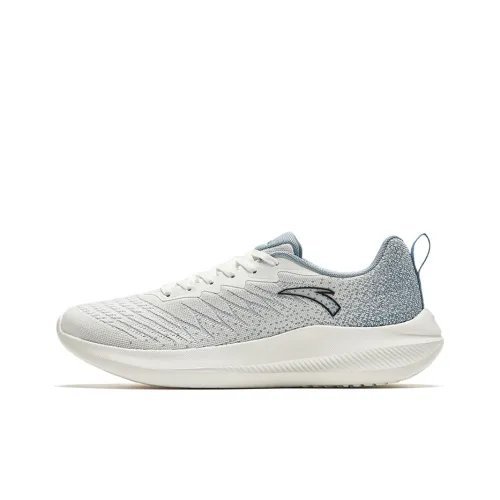 Anta Anti Slip And Wear Resistant Lightweight Low Top Running Shoes Men's White Blue