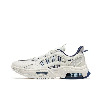 Erke Cushioning Anti Slip And Wear Resistant Low Top Running Shoes Men's Microcrystal White Core Blue