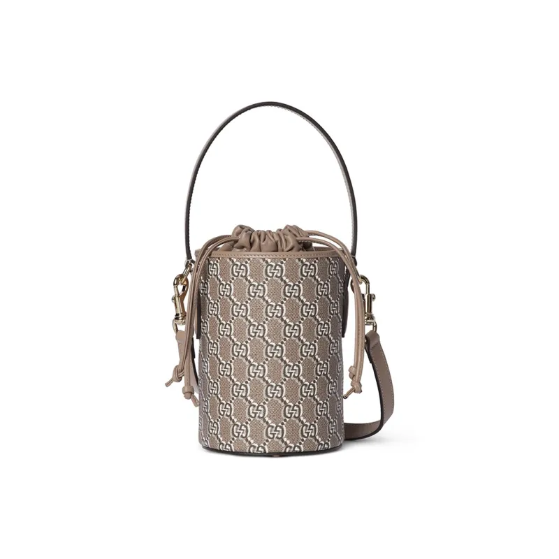 GUCCI Canvas With Leather Binding Bucket Bags Shoulder Bag Crossbody Bag Handbag Extra Mini Women's Taupe-0