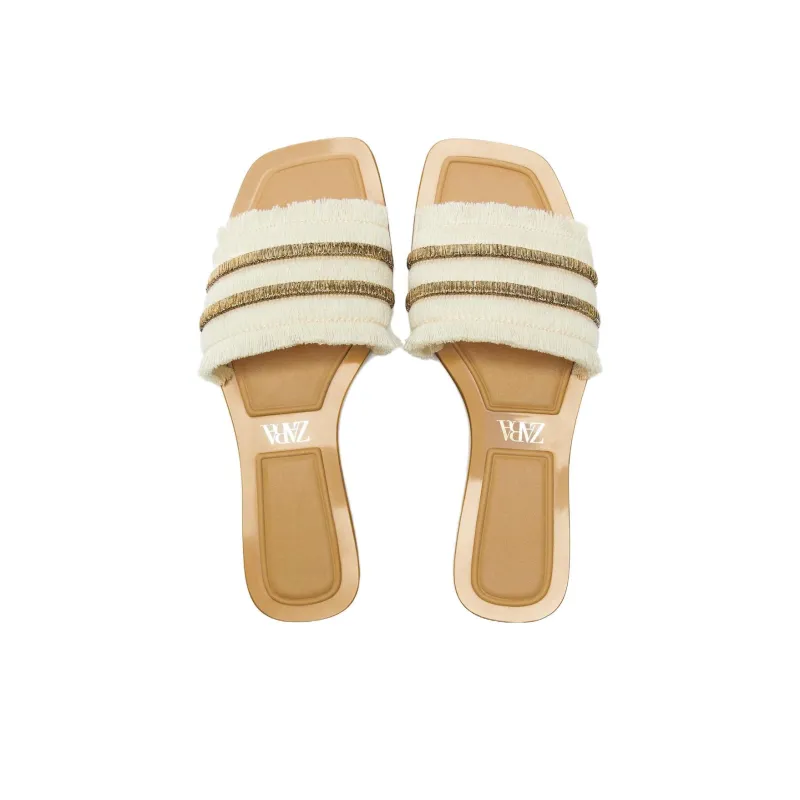 ZARA Slide Slippers Women's Brown-2
