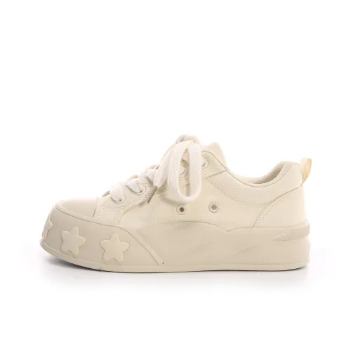 Cobx Canvas Shoes Women's Low-Top Beige