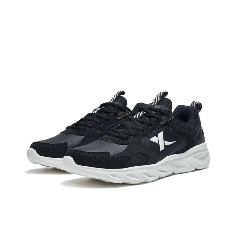 XTEP Cushioning Anti Slip And Wear Resistant Low Top Running Shoes Men's Black White-1