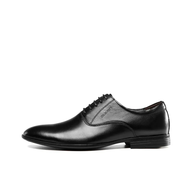 DILIKAN Dress Shoes Men Low Top Black/White/Brown-2