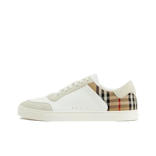 Burberry Check Panelled Sneakers 'Natural White Archive Beige'