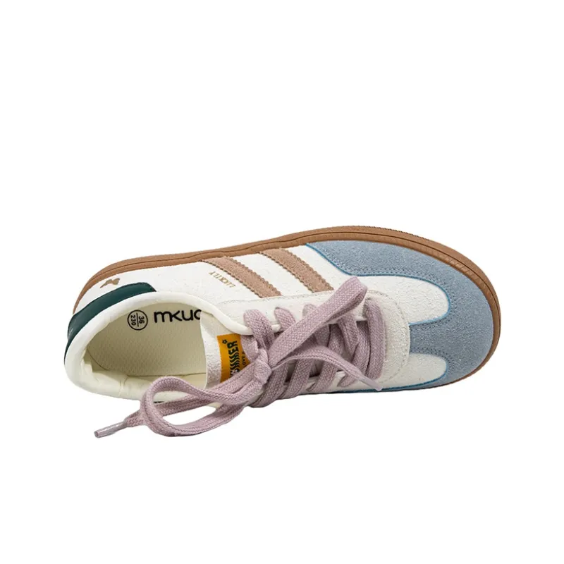 MINGKUANG Skateboard Shoes Women's Low Top Ice Cream/Cream/Grape Purple/Watermelon Red-3
