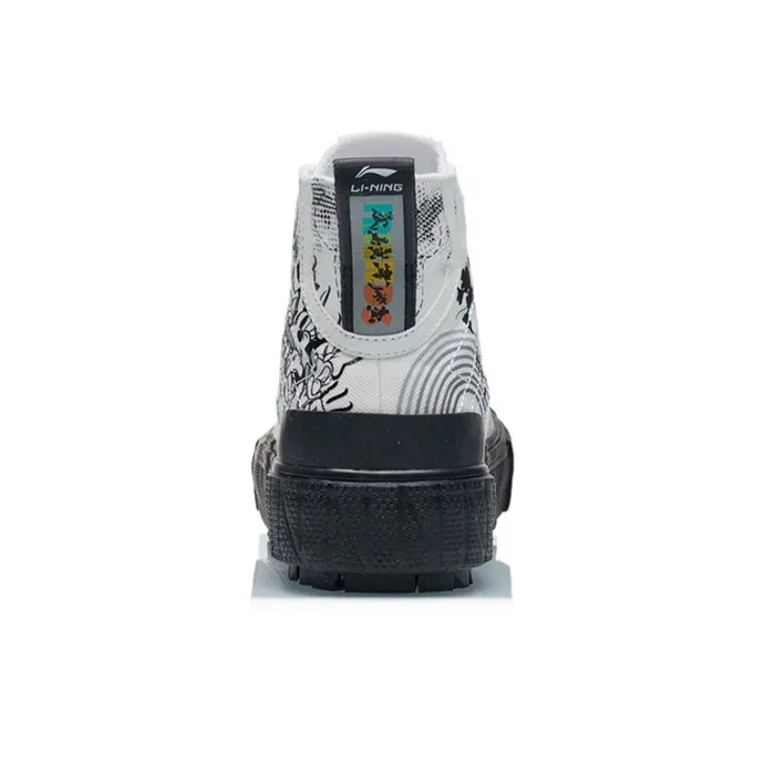 Li Ning X Disney Canvas Hi Shoes 'White Black' Women's-3