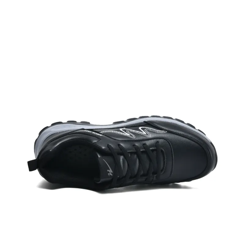 Binary Cushioning, Abrasion Resistant, Waterproof, Height Increasing Low Top Casual Shoes Men's Black-2