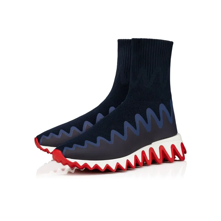 CL LUBOTING Sharky Slip Resistant High Top Sports Casual Shoes Women's Blue-2
