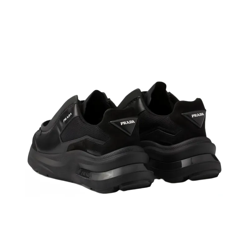PRADA Systeme Brushed Leather Sneaker 'Black'-2
