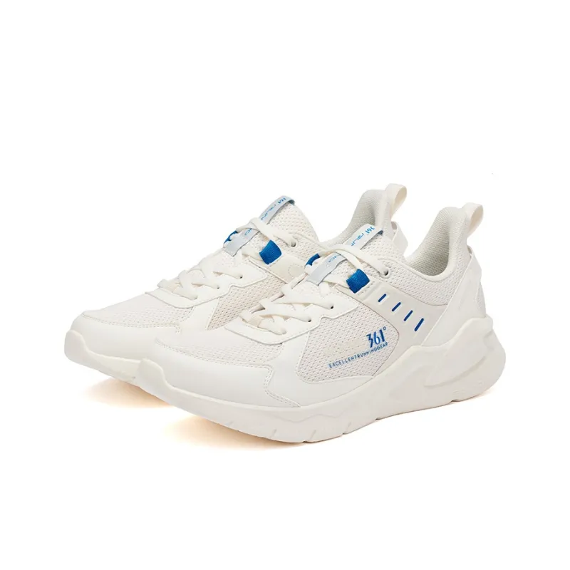 361° Shock Absorbing, Non Slip, Wear Resistant, Breathable And Lightweight Low Top Running Shoes Men's Feather White-3