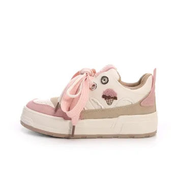Cob Non-slip Lightweight Low-Top Skateboard Shoes Women's Ice Cream Pink
