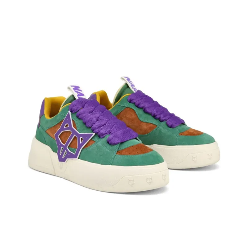 Naked Wolfe Kosa Low Top Stylish Skateboarding Shoes Men's Green Brown-2