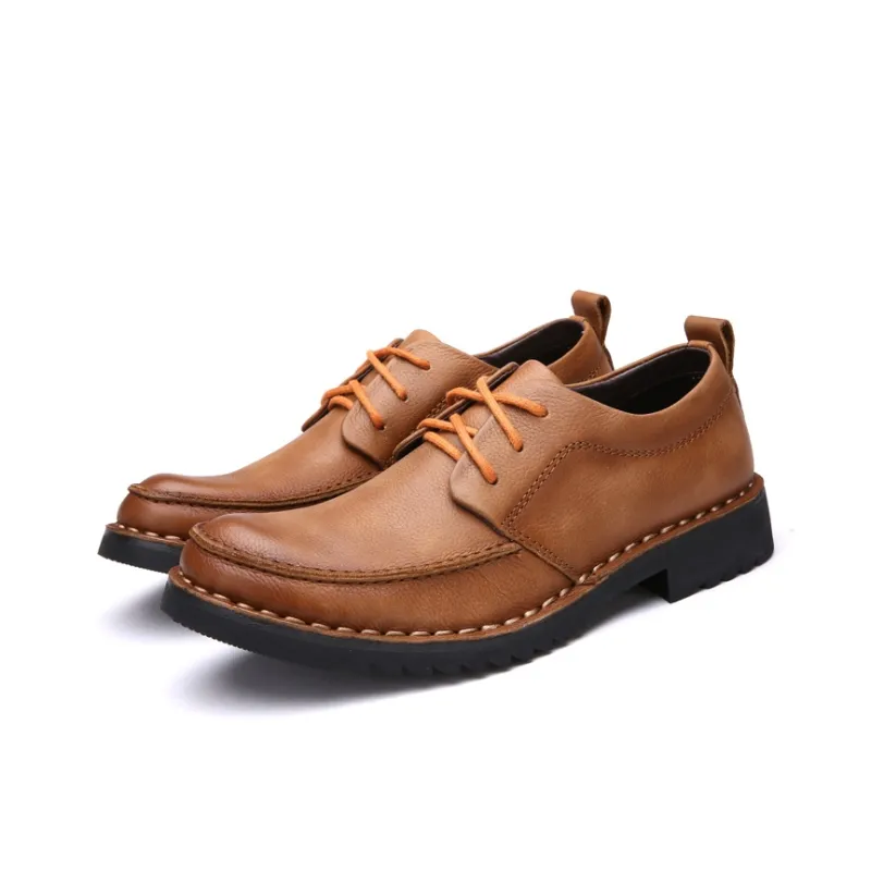 Laoks Men's Casual Shoes Men Low Top Brown/Black-2